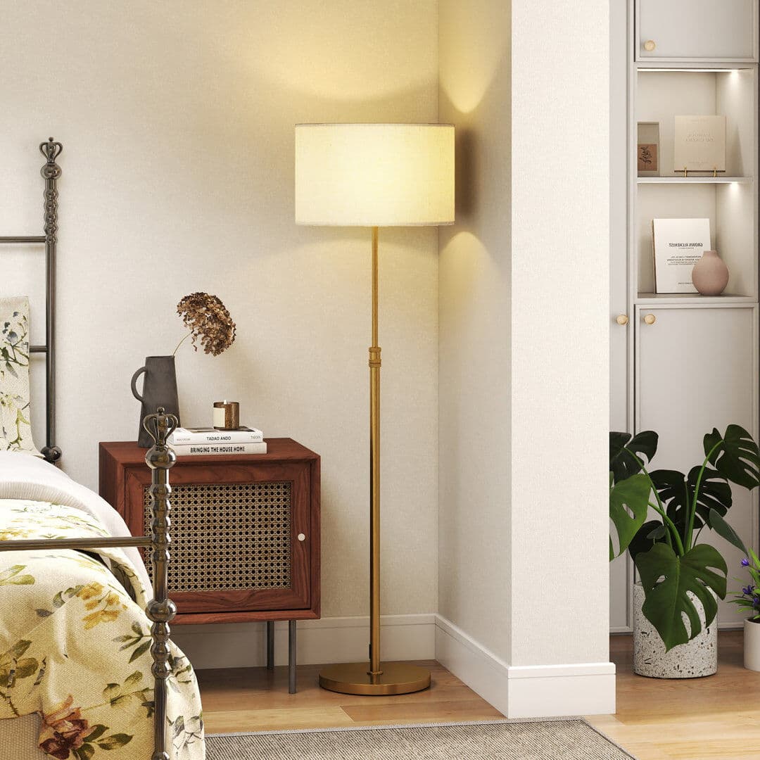 17 Stories HOMCOM Dimmable Floor Lamp, Standing Lamp with Adjustable Colour Temperature Polished 168cm H X 40cm W X 40cm D