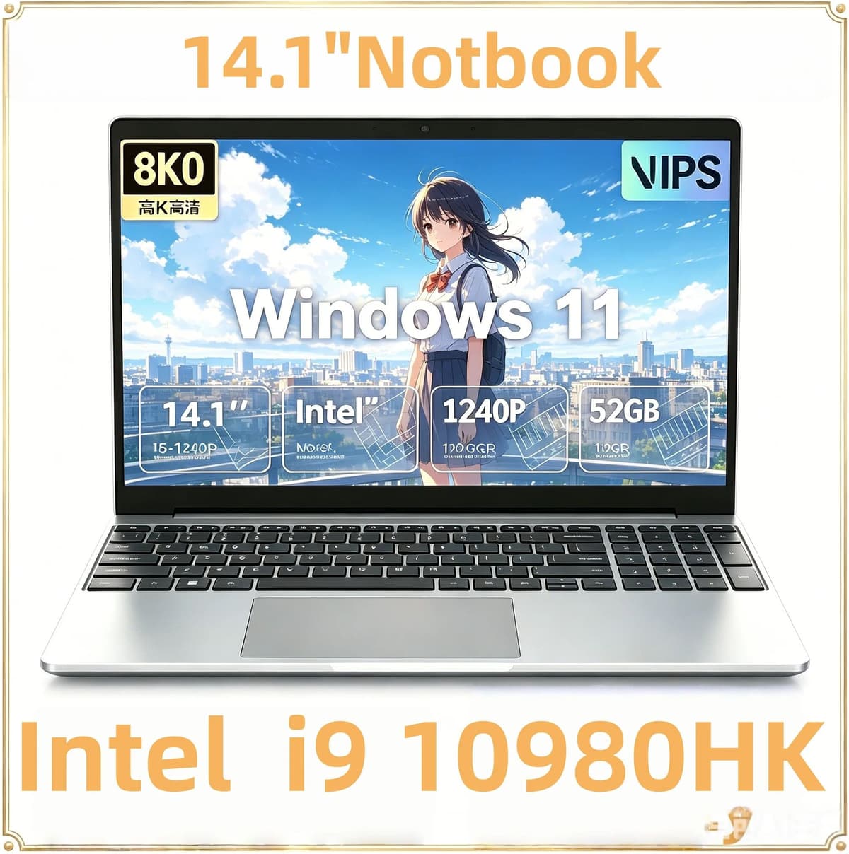 NONE NEW LENO Office Laptop 14.1 inch FHD AMD Core Intel i9-10980HK 32GB RAM 2TB M.2 SSD  WiFi6 Win11PRO Gaming Laptop PC