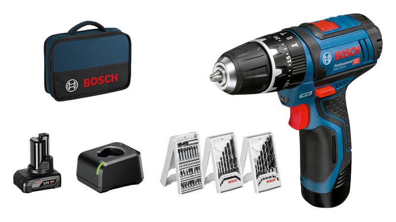 Bosch Akku-Schlagbohrschrauber GSB 12V-15, mit 1 x 4.0 Ah, 1 x 2.0 Ah Li-Ion Akku 06019B690G