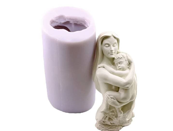 Moule en silicone 3D pour mère et bébé, réutilisable, pour bougies, résine, argile polymère, cire, décoration d'intérieur, outil artisanal, design mère et fils