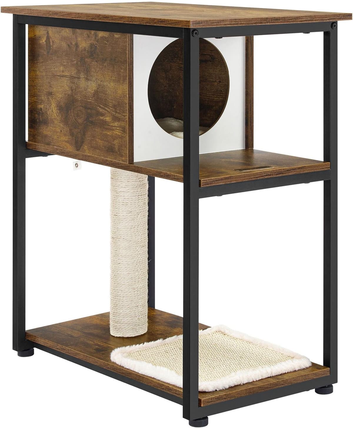 Kratzbaum FEANDREA "Vintagebraun", braun, B:59cm H:66cm T:36cm, Metall, Plüsch, Sisal, Kratzbäume, Kratzbaum braun B/H/T: 59cm x 66cm x 36cm