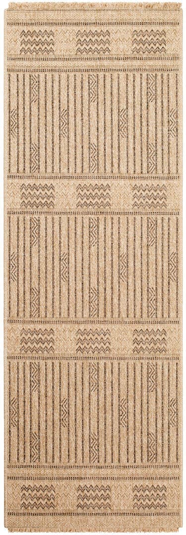 Highland Dunes Klara Cottage Indoor/Outdoor Jute-Look Fringed Rug Geometric Runner 203 x 558 cm