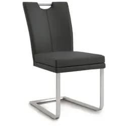 Niehoff Colorado Schwingstuhl mit Griff, Flachstahl, Leder Napoli anthrazit