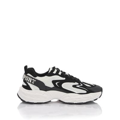 Sneaker PLEIN SPORT "Pulse X", Herren, Gr. 45, Normalschaft, schwarz-weiß (0102, weiß, schwarz), Schuhe Sneaker