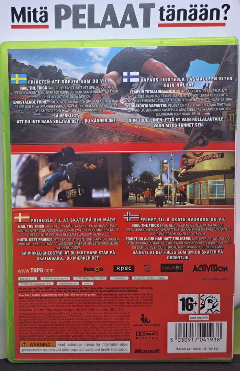 Pro-Ject Tony Hawks Project 8 Xbox 360 (Käytetty)