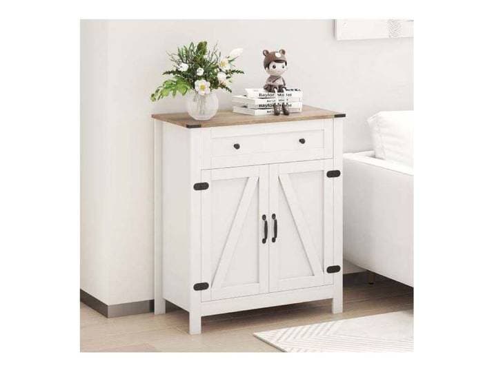 Buffet cuisine 80x40x92cm avec porte grange tiroir étagère réglable 3 positions style rustique pour salon et salle à manger