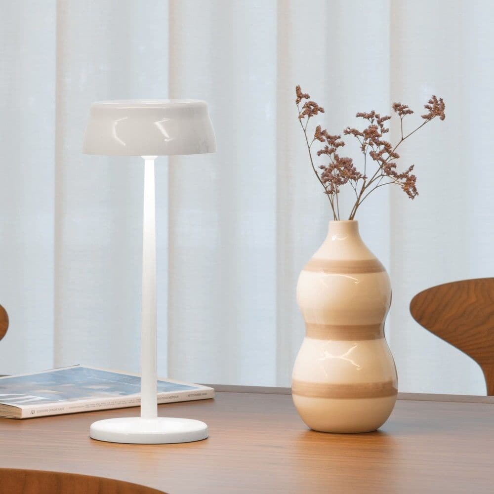 Lámpara de mesa led wi-fi blanco perla regulable zafferano