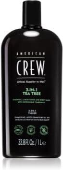 American Crew Hair & Body 3-IN-1 Tea Tree champô, condicionador e gel de duche 3 em 1 para homens 1000 ml. Hair & Body 3-IN-1 Tea Tree