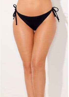Plus Size Women's Essential String Bikini Bottom by Swimsuits For All in Black (Size 24)