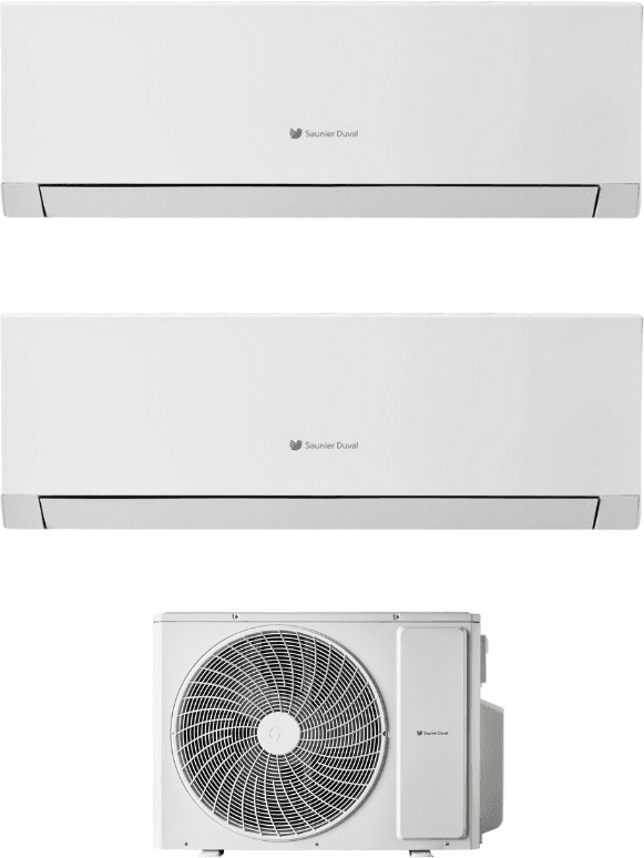 Hermann Saunier Duval Condizionatore Climatizzatore Dual Split Inverter R-32 VivAir Max 9000+18000 BTU Con SDH1-070MNA3O Wi-Fi Integrato