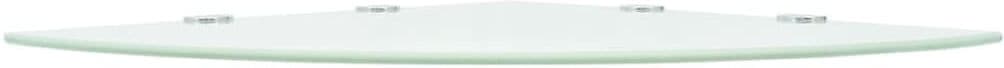 Latitude Run Mysha 2 Piece Glass Corner Shelf White 0.8cm H x 45cm W x 45cm D
