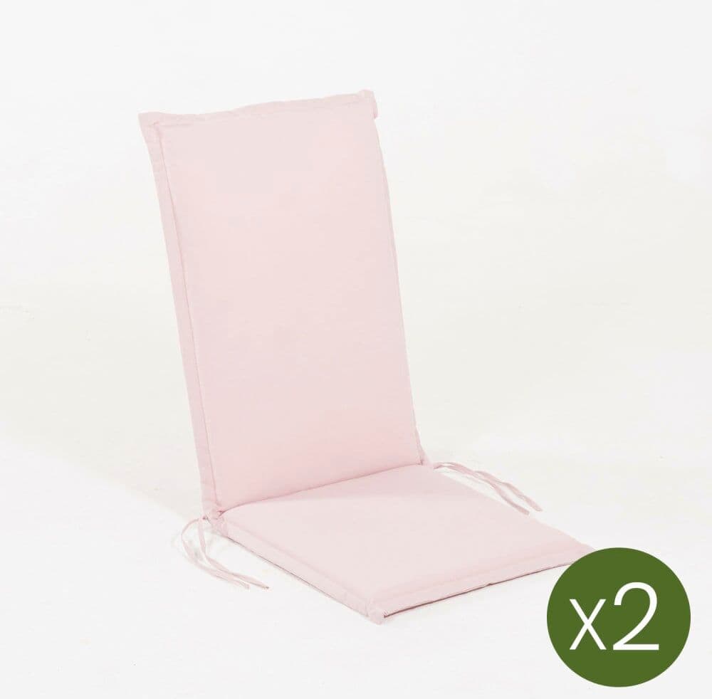 Edenjardin Pack 2 cojines para silla jardín repelente al agua rosa