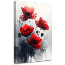 LEINWANDBILDER, Rote zarte Blumen