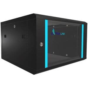 Extralink Netzwerkschrank Standard, EX.7232, 19 Zoll, Wandgehäuse, bis 30 kg, 600 x 365 x 600 mm, schwarz, 6 HE