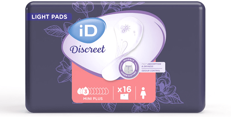 Ontex iD iD Discreet Light Pads Mini Plus - 18 paquets de 16 protections