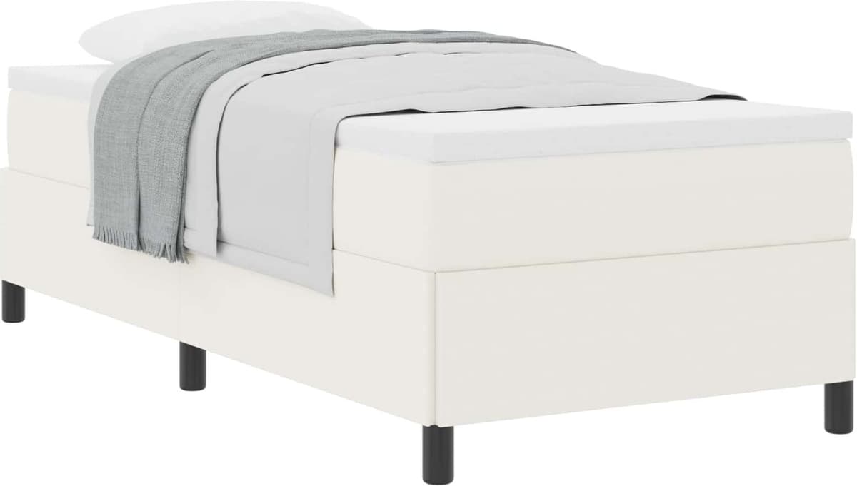 vidaXL Lit à lattes Crème 80 x 200 cm Tissu en velours côtelé