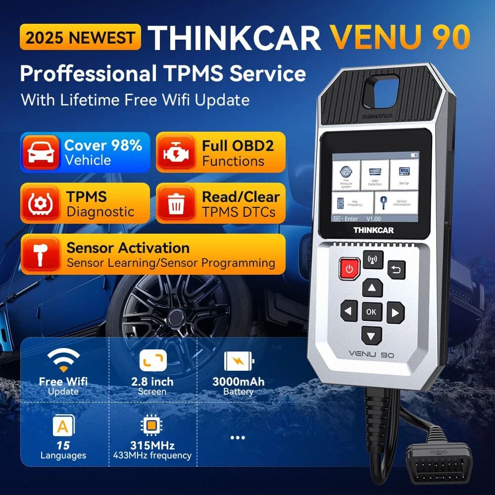 MUCAR THINKCAR VENU 90 Car Tire Pressure Diagnose Tool Automotive TPMS Sensor Programming Learning Activator For ThinkTool Pro 689BT