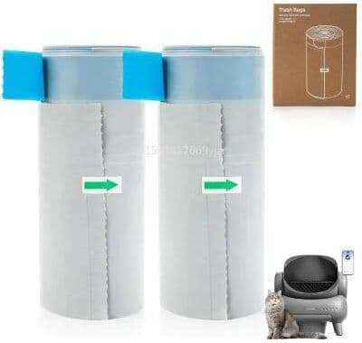 Inspired Living Neakasa M1 Self Cleaning Cat Litter Box Replacement Waste Bags Leak Proof Disposable Liners 2 Rolls