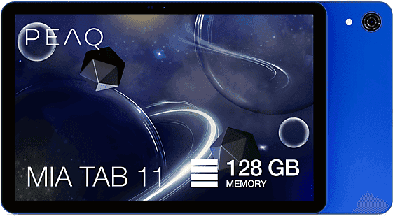 Tablet - PEAQ MIA TAB 11, 11" HD, 4GB RAM, 128 GB, Android 15, WiFi 5, IPS Incell, Allwinner A523, 6.000mAh, Azul