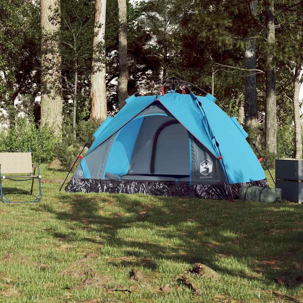 vidaXL Tente de camping à dôme 2 personnes bleu libération rapide