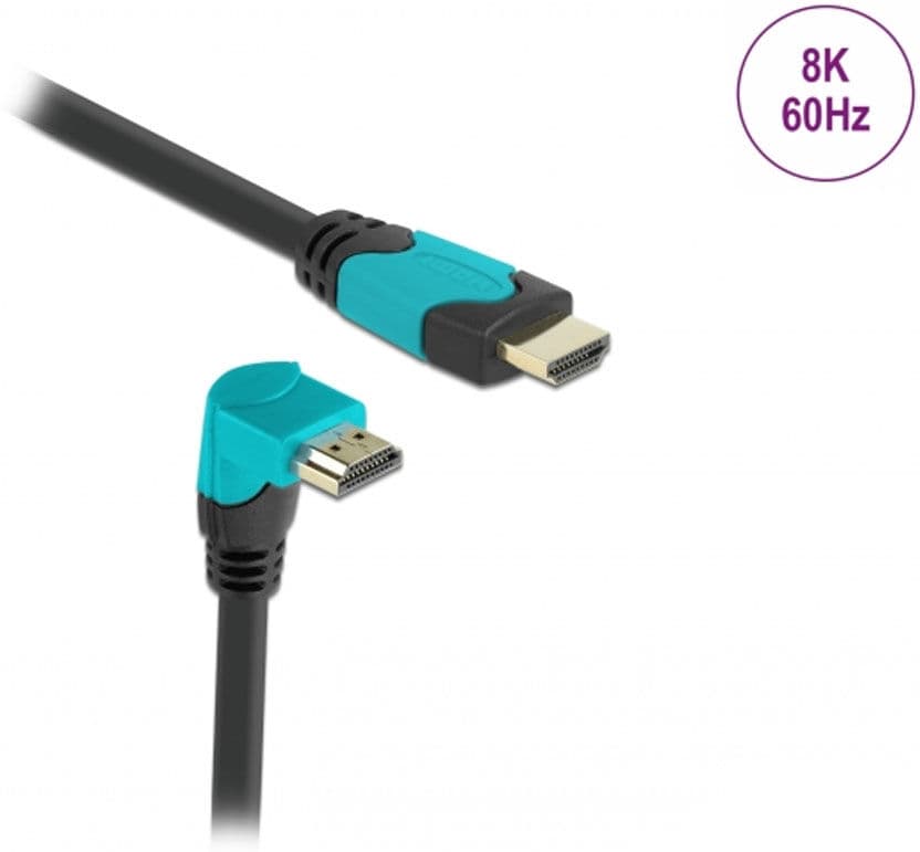Delock High Speed Hdmi-Kabel 2.1 Nedåtvinklad - Svart - 3m