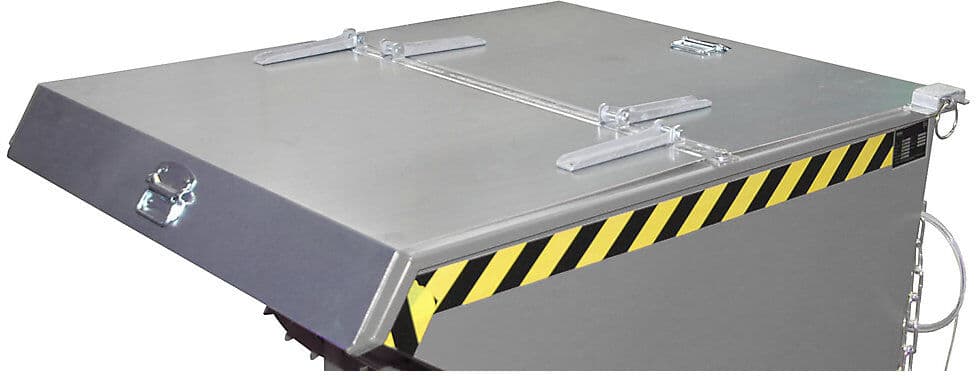 eurokraft pro Klappdeckel, für Kippbehälter mit Volumen 1,2 m³, verzinkt