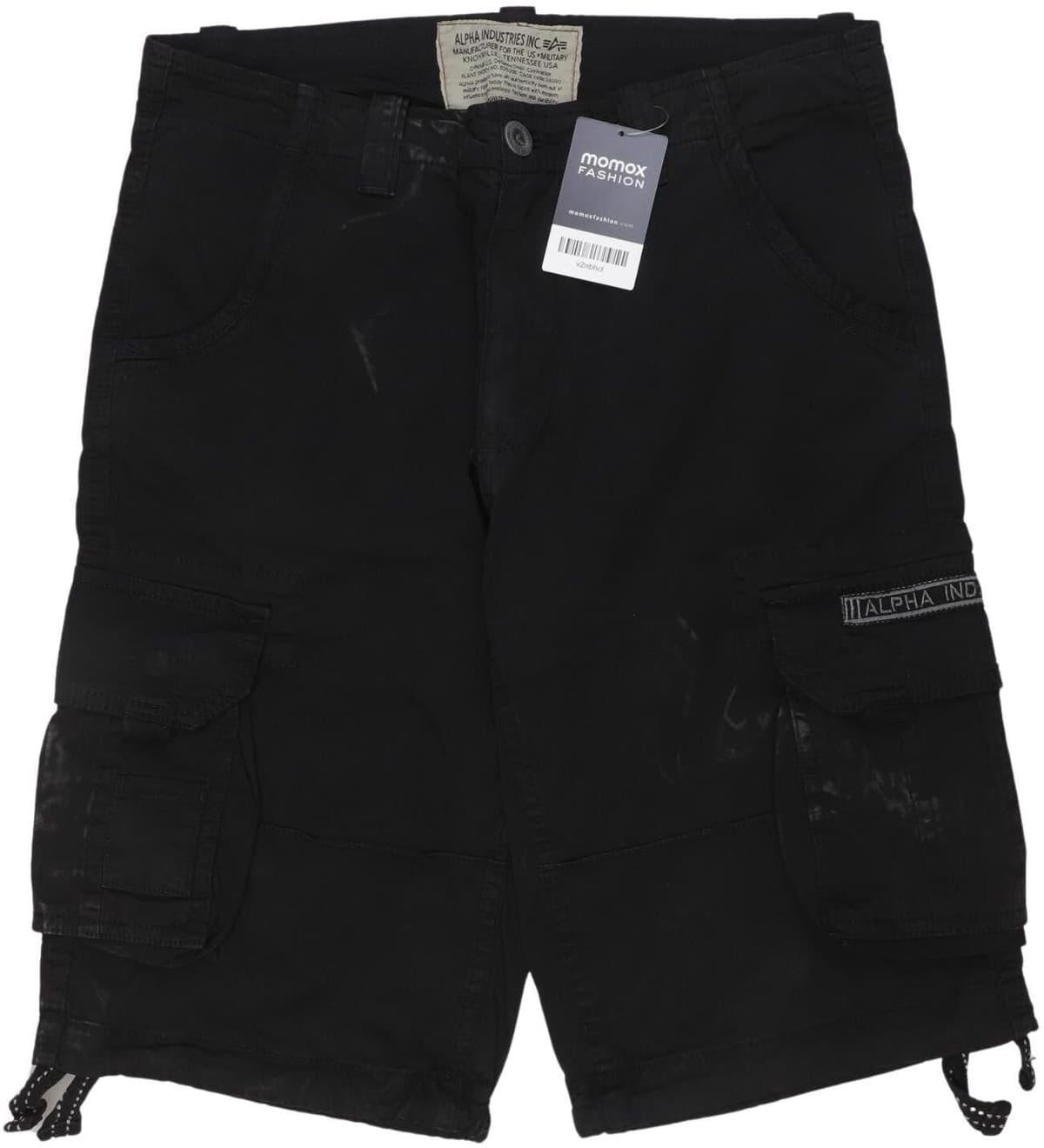 Alpha industries Herren Shorts, Schwarz, Gr. W30, Baumwolle - Second Hand