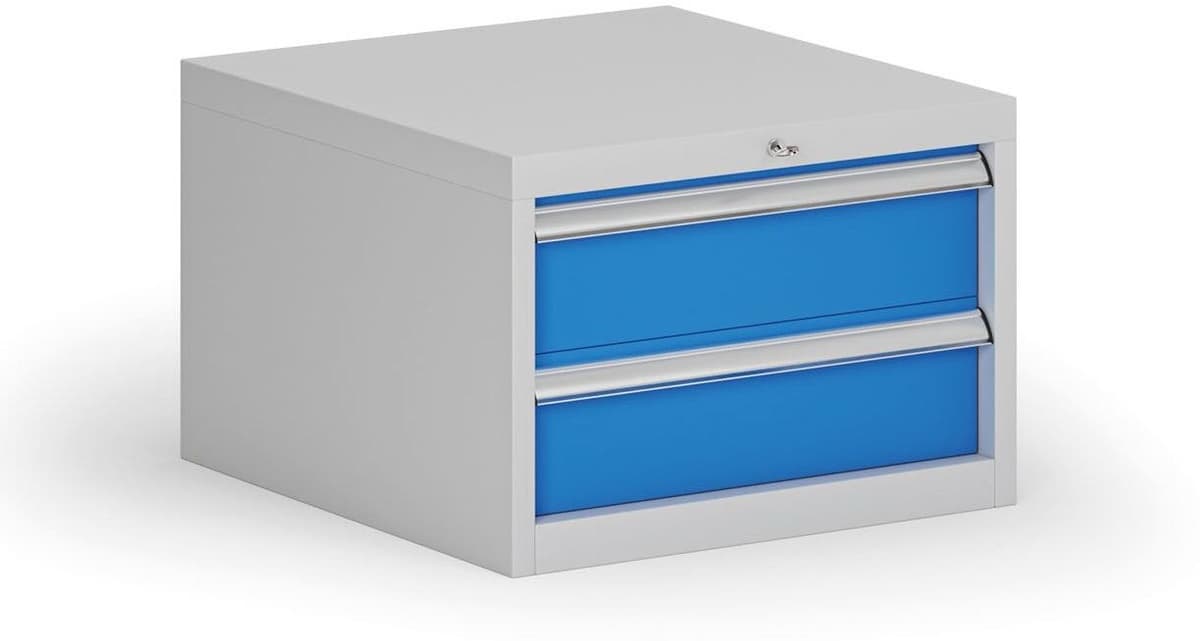 B2B Partner Kontener warsztatowy do zawieszenia G8, 2x szuflada, 560 x 600 x 383 mm, niebieski