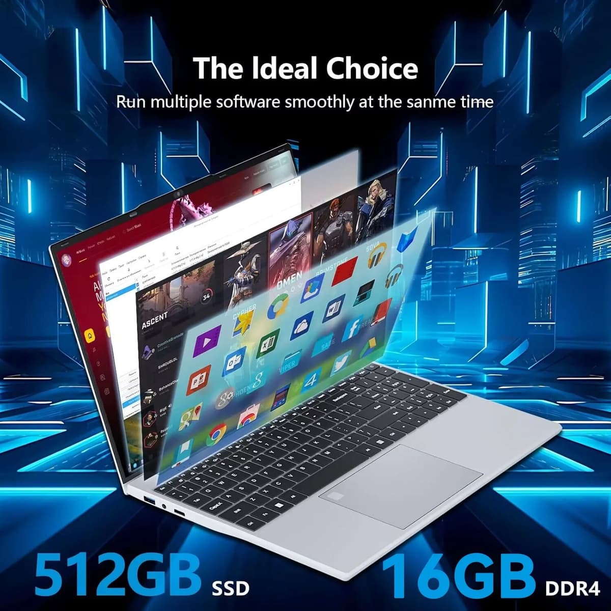NONE Intel Core i9 10980HK 15.6” Gaming Laptop 32GB RAM 2TB SSD Win 11 Fingerprint Unlock Ultra Slim Gaming Office Laptop Notebook