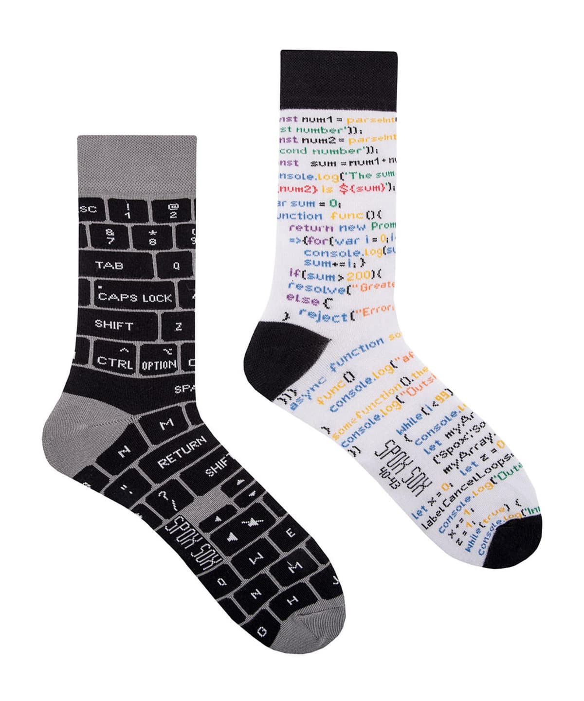 SPOX SOX - Unisex Grappige Crewsokken voor IT Ontwikkelaars, Mismatched Sokken - Het Ontwikkelaar