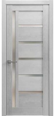 SARTODOORS Quadro 4088 Light Grey Oak MDF Interior Swing Door with Frosted Glass