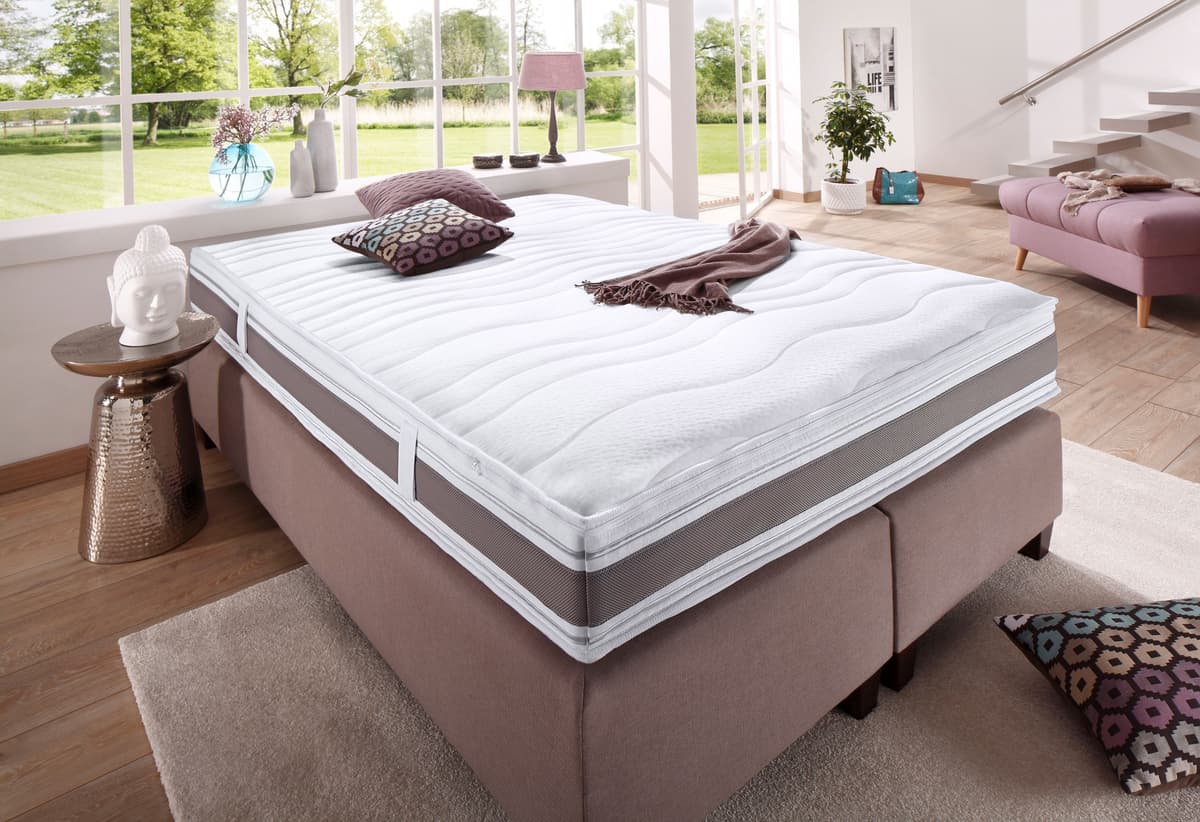 Taschenfederkernmatratze FAN "Punktoflex De Luxe T", weiß, B:100cm H:22cm L:200cm, Bezug: 100% Polyester, Matratzen, Taschenfederkernmatratze, Natürlicher Schutz gegen Milben
