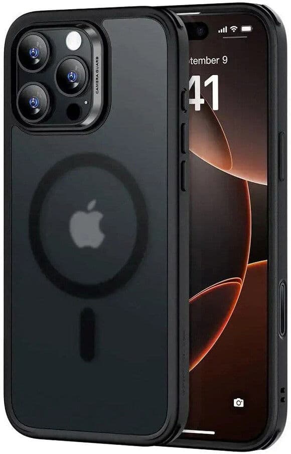 ESR iPhone 16 Pro Max Classic Hybrid Case m. Camera Control Knap - MagSafe Kompatibel - Mat Gennemsigtig / Sort
