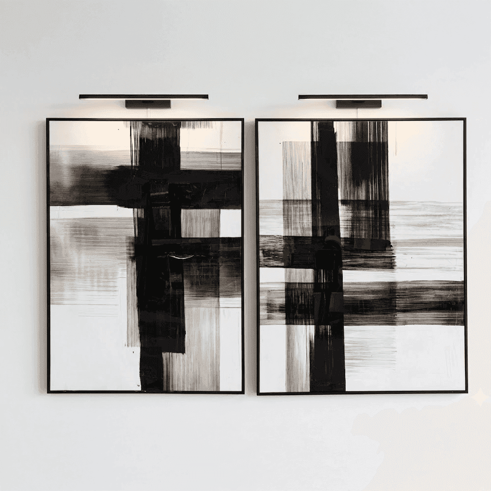 Danby Large Monochrome Framed Wall Art - Set of 2