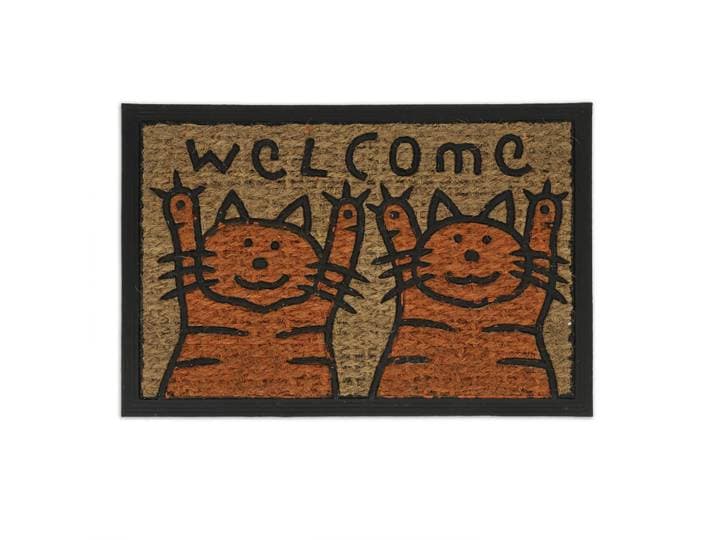 Fussmatte Kokos Katzen Hellbraun-Orange-Schwarz