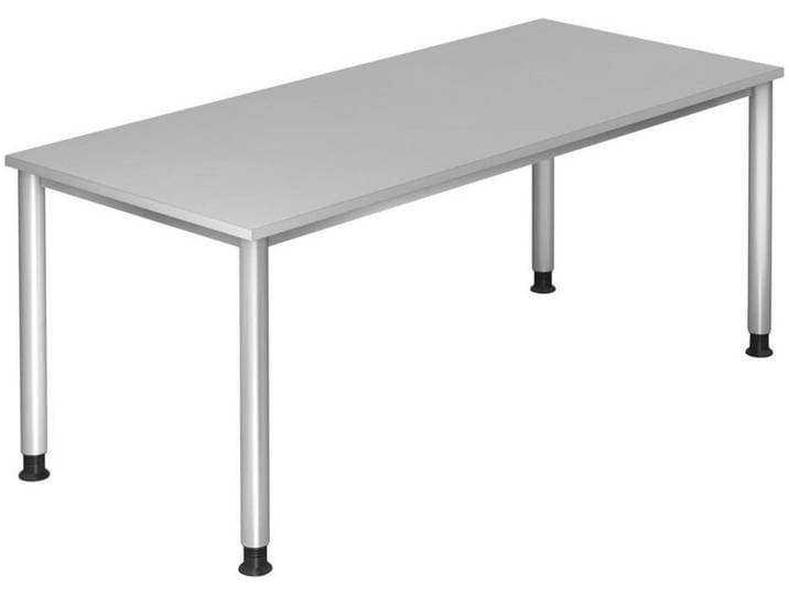 Venda Schreibtisch, Grau, Silberfarben, Metall, rechteckig, Rundrohr, 80x68-76x180 cm, höhenverstellbar, Büromöbel, Schreibtische, Höhenverstellbare Schreibtische