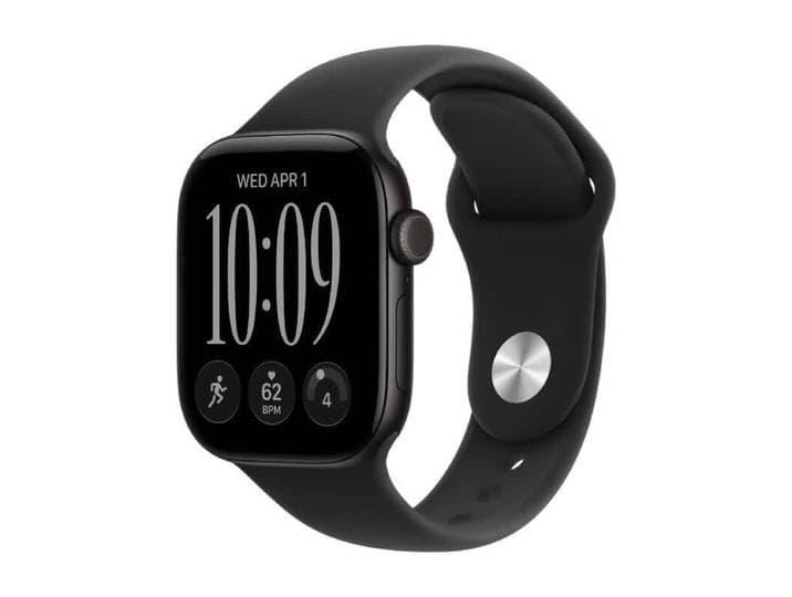 Apple Watch Series 12 GPS + Cellular 42 mm Boîtier en Aluminium Noir avec Bracelet Sport Noir - M/L
