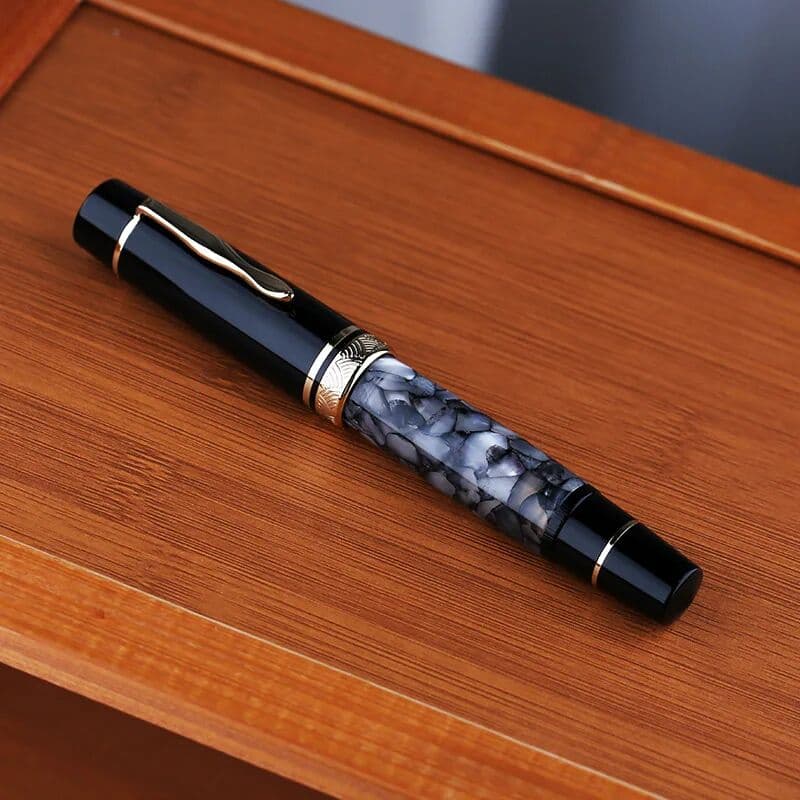 NONE MAJOHN P139 Orange Color Large Piston Fountain Pen No.8 F/M Nib Hard Rubber Tongue All-copper Structure Writing Gift Pen