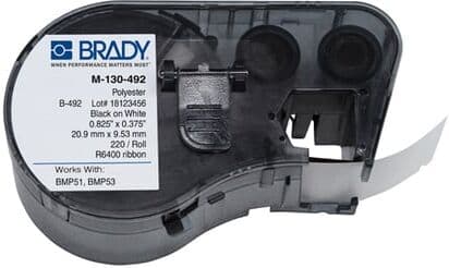 Brady M-130-492 Etiquetas de poliéster FreezerBondz de 20,99 mm x 9,53 mm