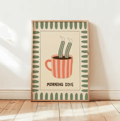 Uplift Curations Retro Coffee Wall Art Print Minimalist Kitchen Poster For Coffee Lovers & Cafe Decor 09 7.9 11.8 Inches (no Frame)
