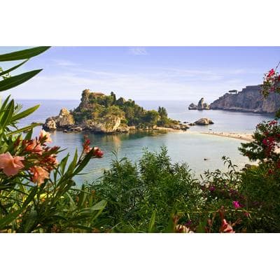 Fototapete PAPERMOON "Taormina Meer", bunt, B:3,5m L:2,6m, Vlies, Tapeten