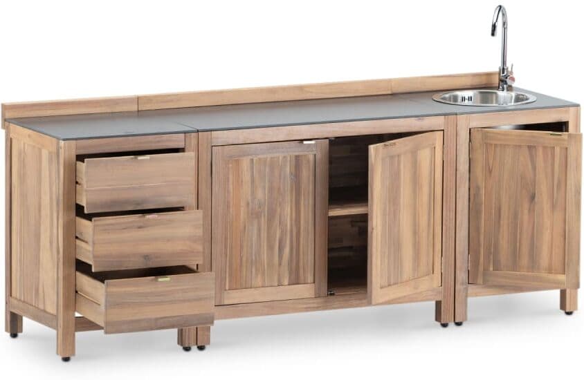 Defora Home Conjunto 3 módulos cocina exterior 240x60 antracita
