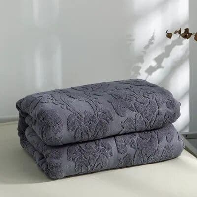 Shop Station Soft Cotton Throw Blanket Breathable Jacquard Blanket For Bed, Sofa & All Season Comfort dark Grey 59.06 78.74 In