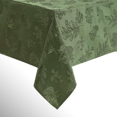Threadmade Home Llc Graceful Leaves Rectangle Tablecloth, 60 x 84, Olive