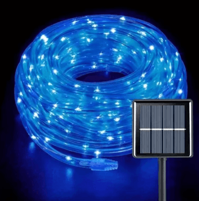 Inspire Curations Solar Rope Lights Outdoor Blue 300 LED Waterproof Garden String Lights blue 7m 50led 400mah