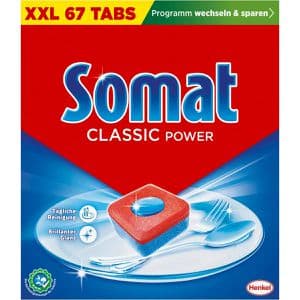 Somat Spülmaschinentabs Classic Power, kraftvolle Reinigung, brillanter Glanz, 67 Tabs