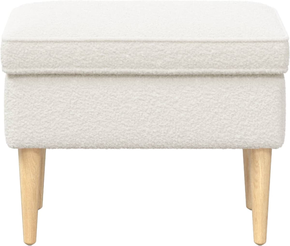 vidaXL Pouf Crème 55 x 35 x 41 cm Bouclé