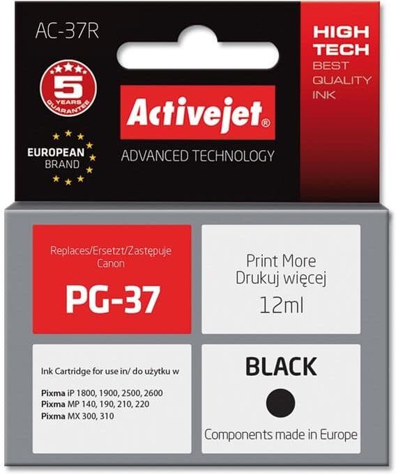 Cartucho de tinta Canon PG-37 compatible (negro) - ACTIVEJET