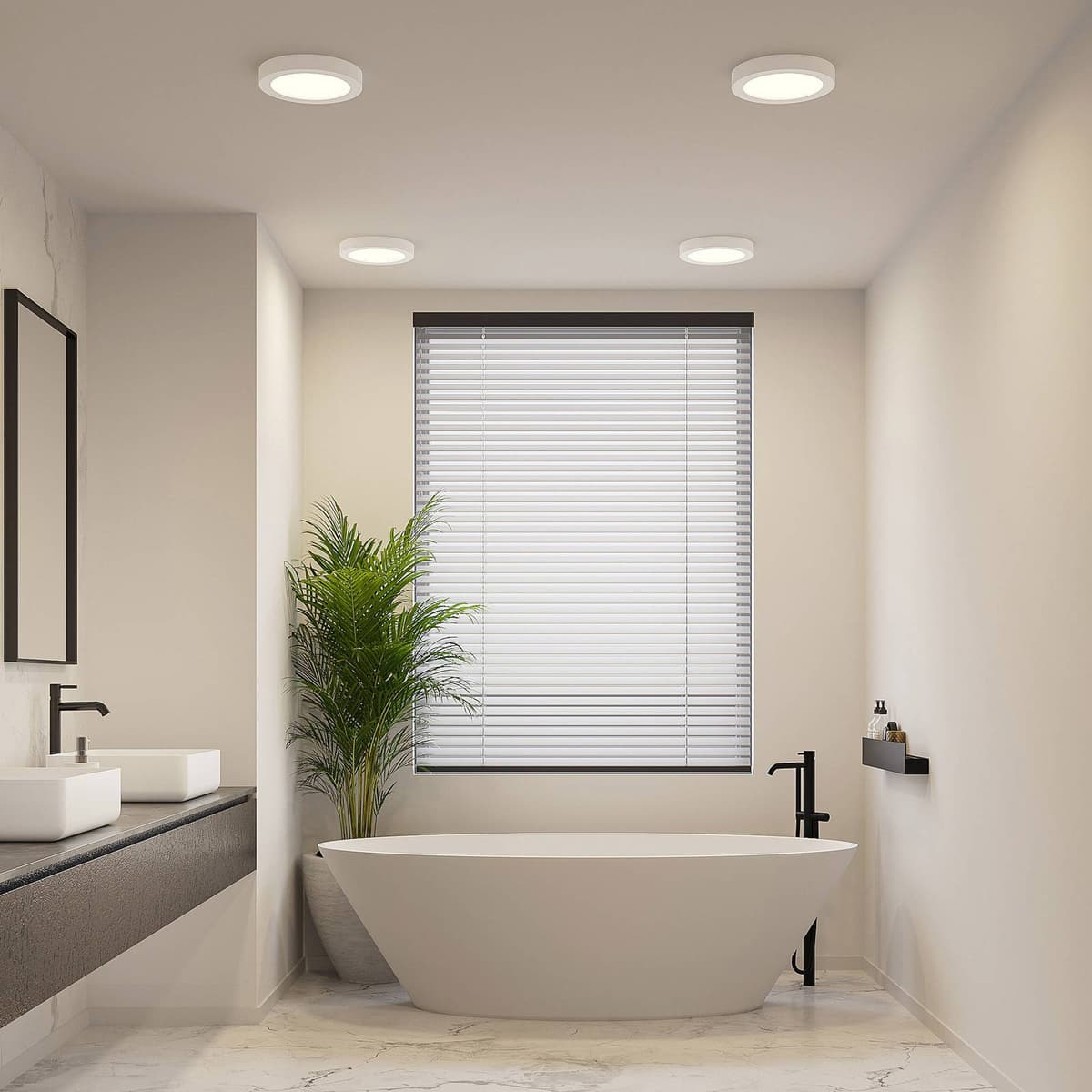 LED Deckenlampe Edwina PRIOS, dimmbar, weiß / opal, für Badezimmer, Aluminium, Modern, LED Deckenleuchte