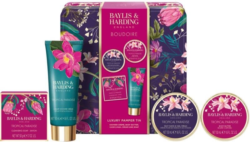 Baylis & Harding Boudoire Tropical Paradise σετ δώρου μεταλλικό κουτί